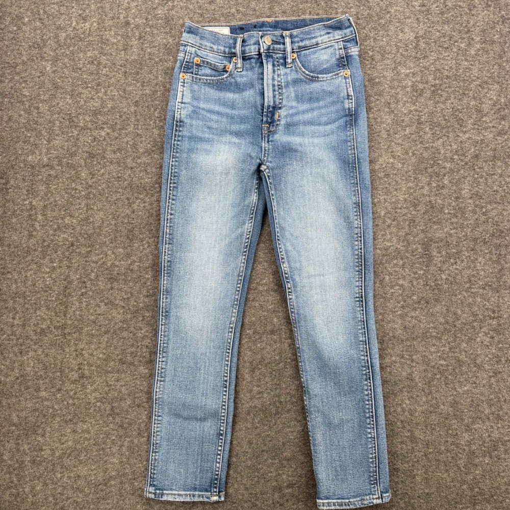 Gap Vintage Slim High Rise Jeans 24 Blue Denim Petite Light Wash Mom Casual Crop